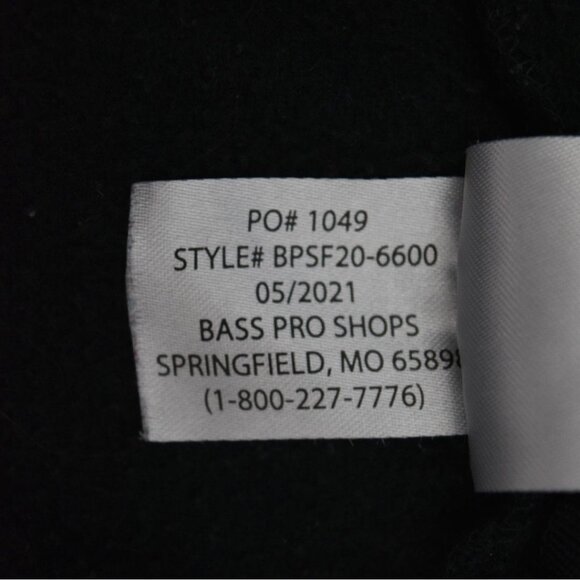 Bass Pro Shops Fleece Jacket Mens Large Full Zip Black - Picture 6 of 8